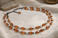Vintage 925 Sterling Carnelian Pearl Double Strand Necklace Artisan Estate 18”