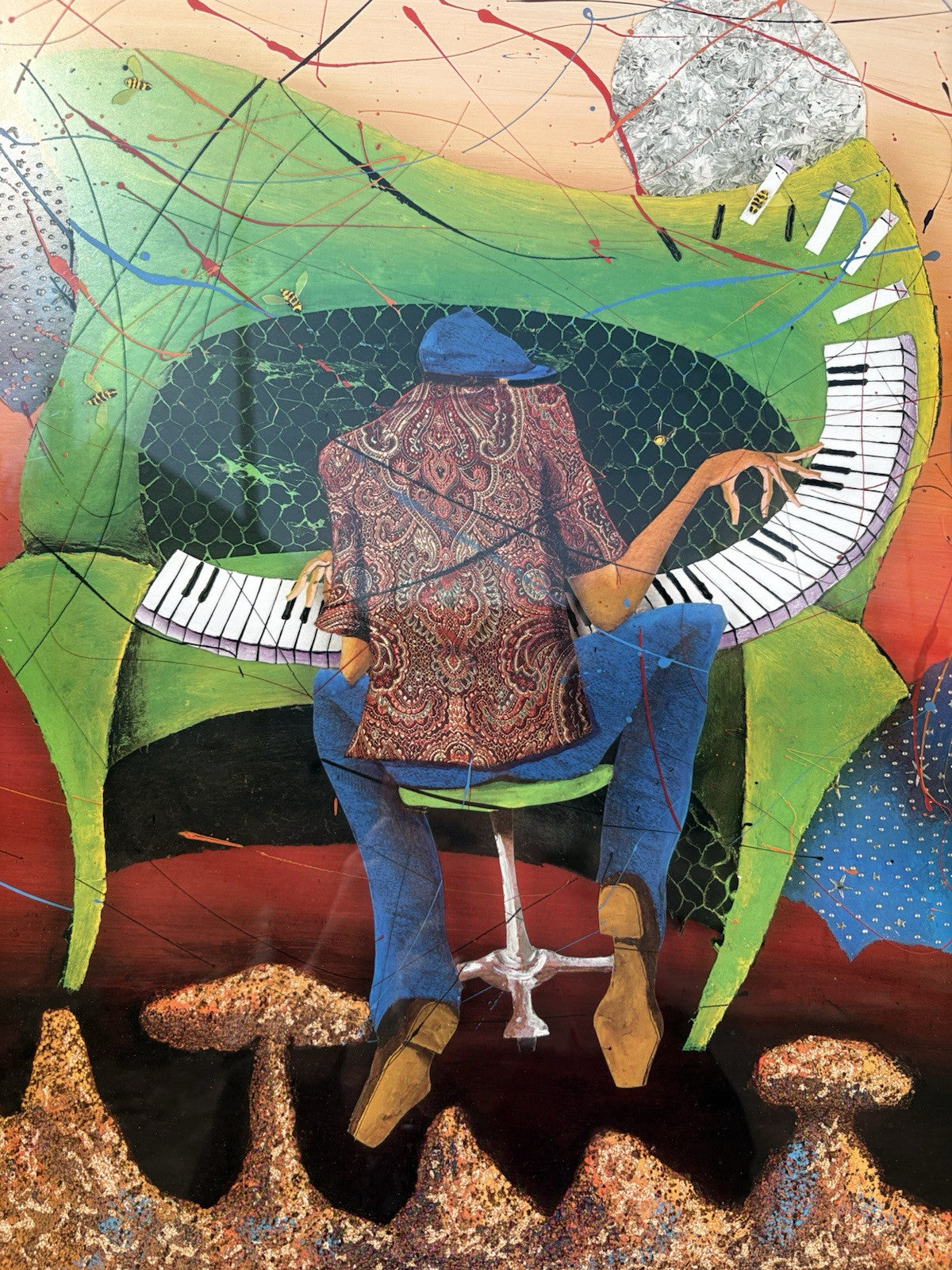 Keys to the Soul Marcus Glenn Seriolithograph  Piano Music Joyful 32”x 27”