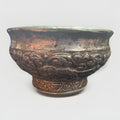 Antique Sterling Silver Repousse Glass Bowl 4.5” D
