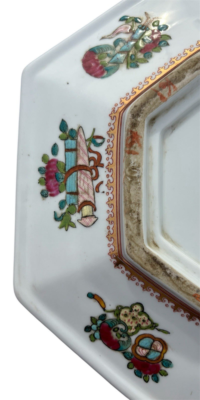 Large Antique Famille Rose Chinese Porcelain Plate
