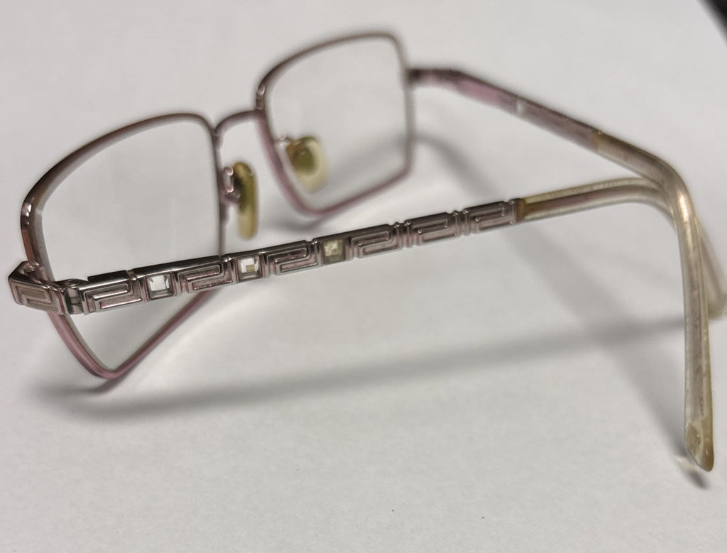 VERSACE 1150B 1056 RECTANGULAR DESIGNER FRAMES italy 51-16-135 ROSE GOLD Vintage