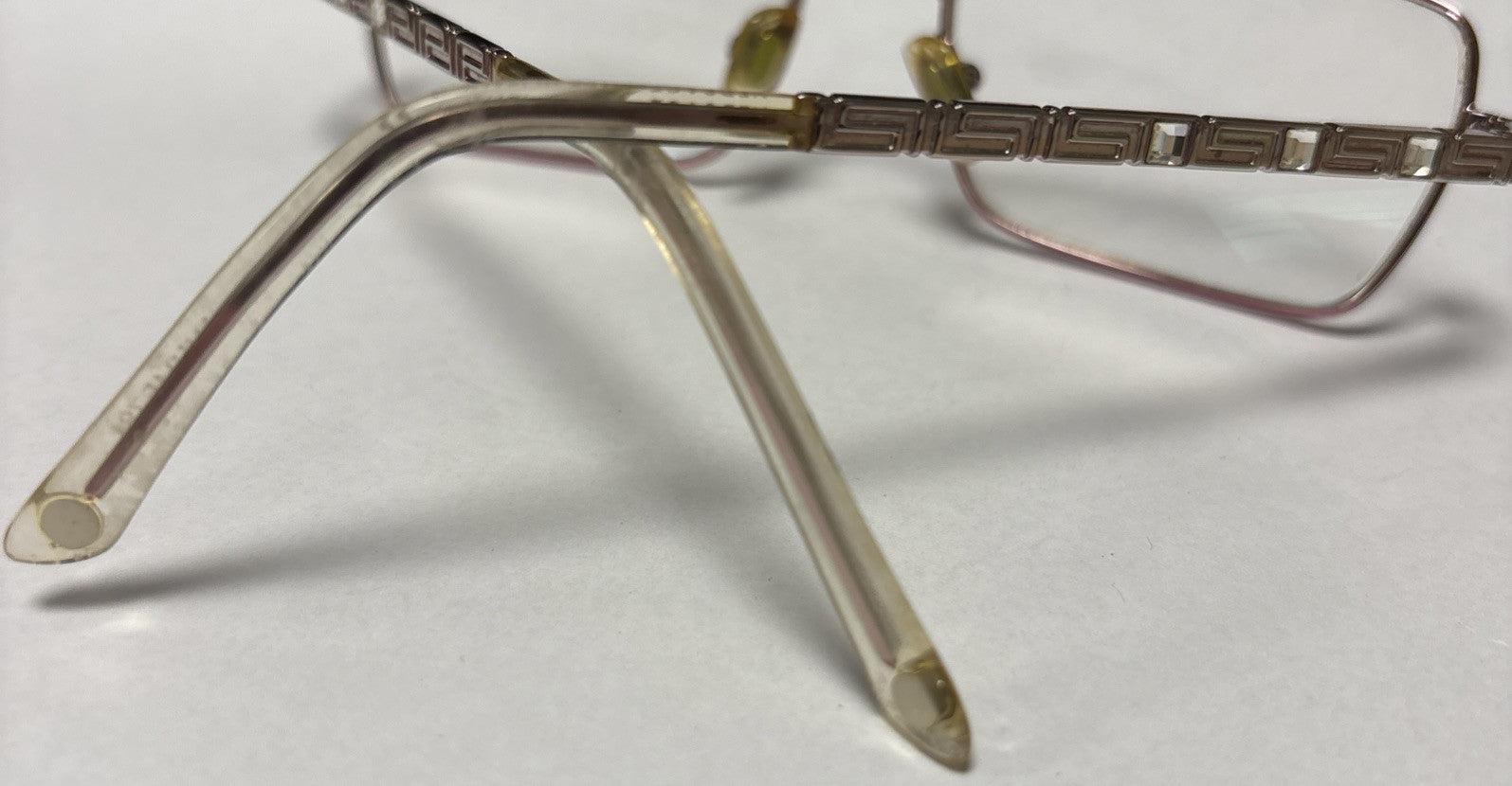 VERSACE 1150B 1056 RECTANGULAR DESIGNER FRAMES italy 51-16-135 ROSE GOLD Vintage