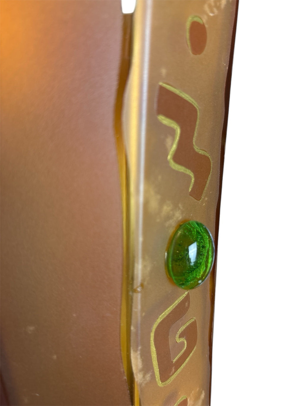 19.5” Tall Womar Glass Orange and Frost Vase. Handmade in Poland