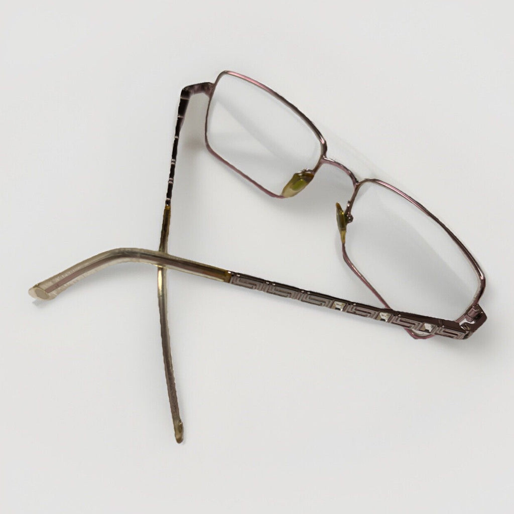 VERSACE 1150B 1056 RECTANGULAR DESIGNER FRAMES italy 51-16-135 ROSE GOLD Vintage