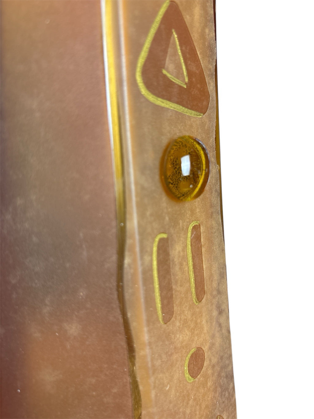 19.5” Tall Womar Glass Orange and Frost Vase. Handmade in Poland