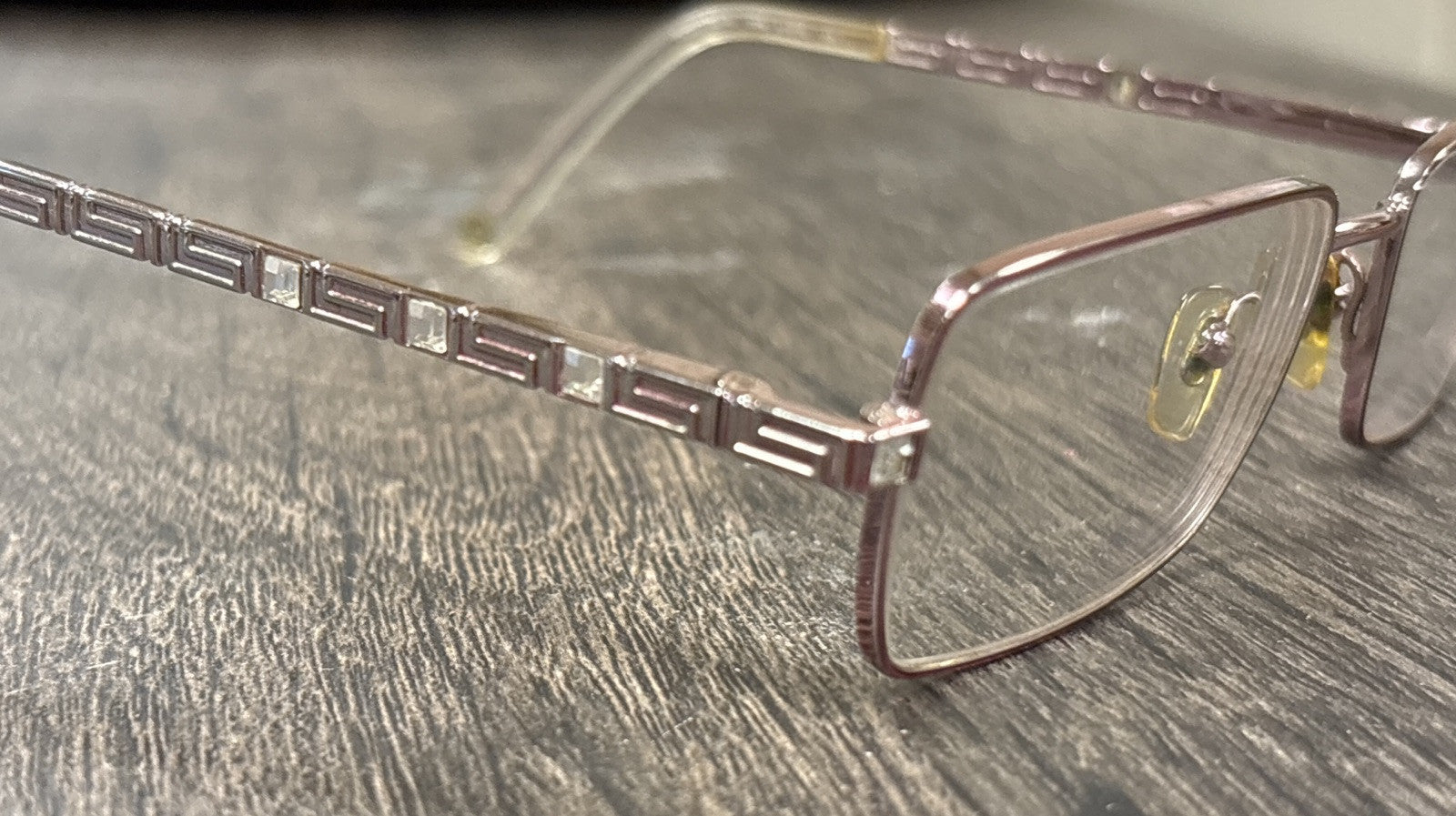 VERSACE 1150B 1056 RECTANGULAR DESIGNER FRAMES italy 51-16-135 ROSE GOLD Vintage