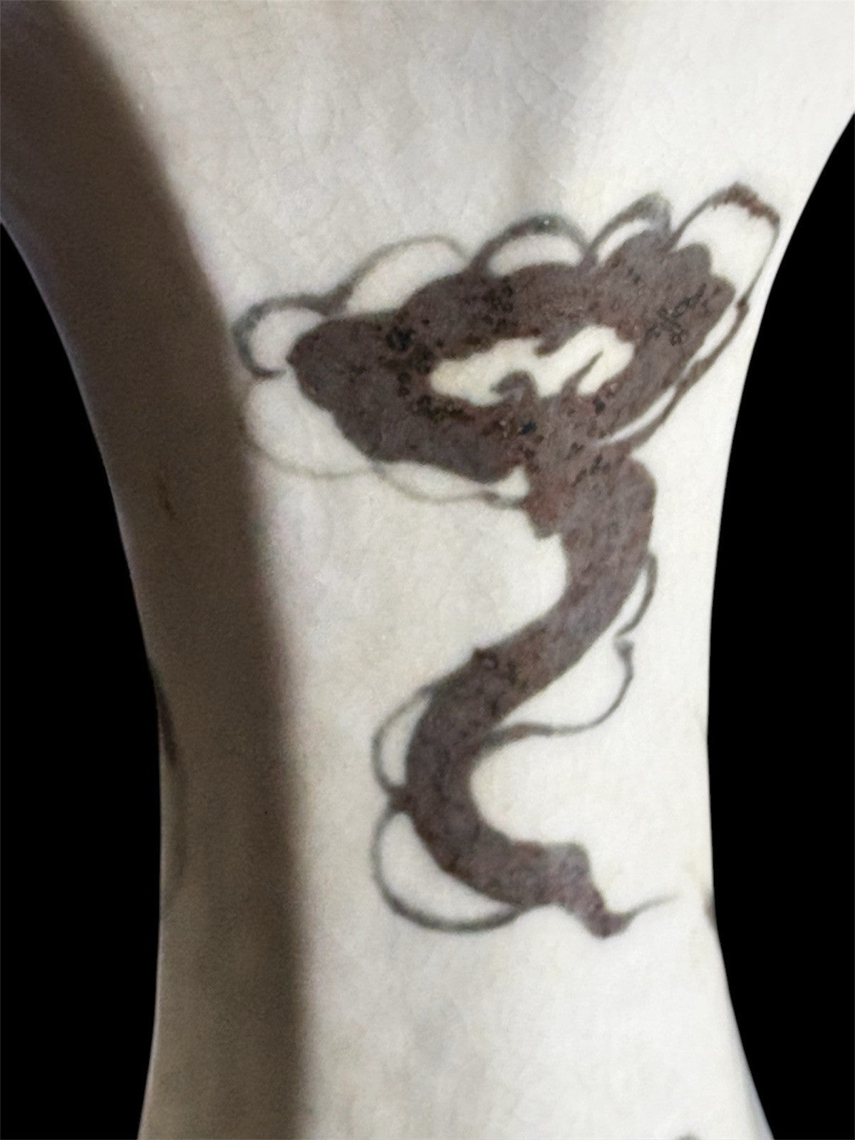 Pair 16” Chinese Brown Dragon Vases Yuan Style Crackle Glaze Republic Period