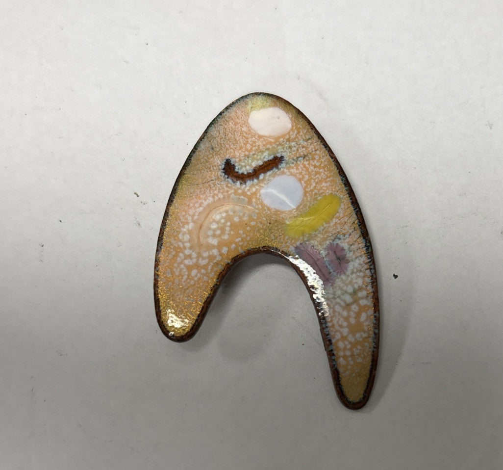 Enamel on Brass abstract pin