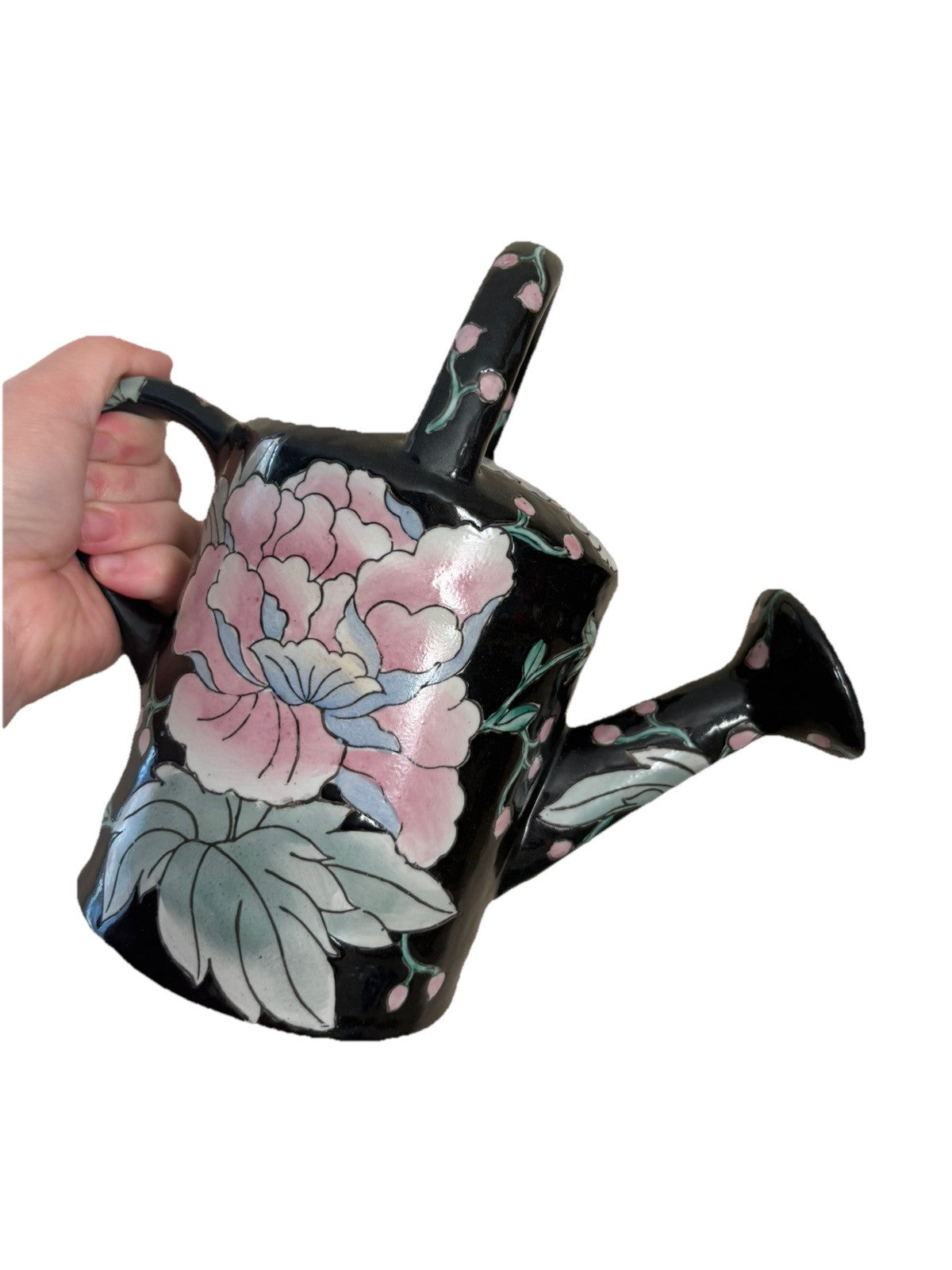 Vintage Floral Ceramic Watering Can
