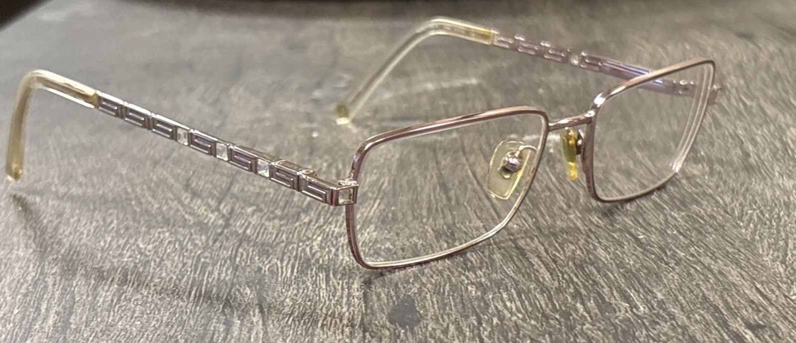 VERSACE 1150B 1056 RECTANGULAR DESIGNER FRAMES italy 51-16-135 ROSE GOLD Vintage