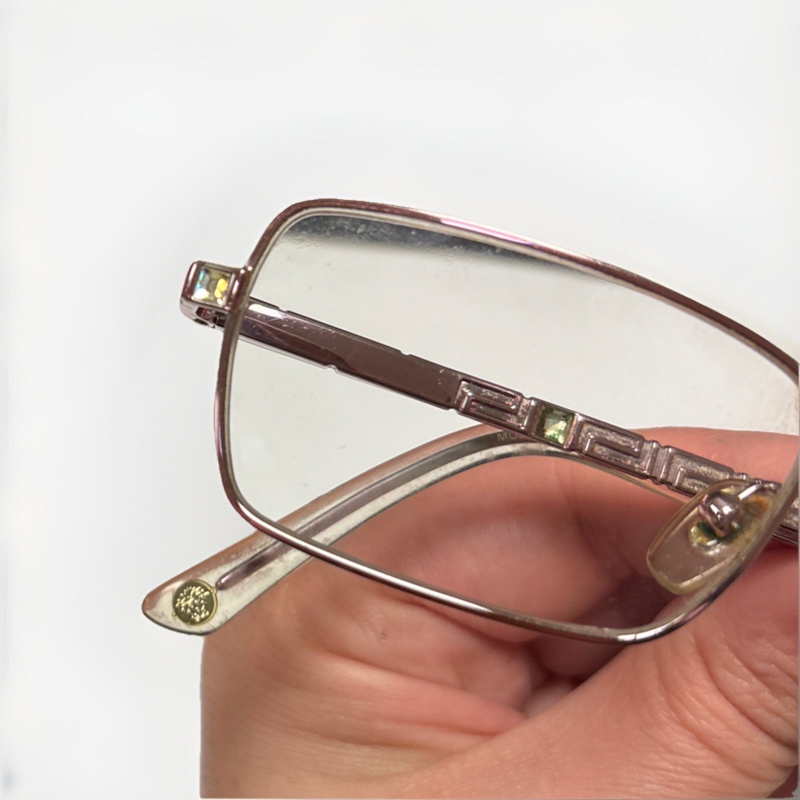 VERSACE 1150B 1056 RECTANGULAR DESIGNER FRAMES italy 51-16-135 ROSE GOLD Vintage