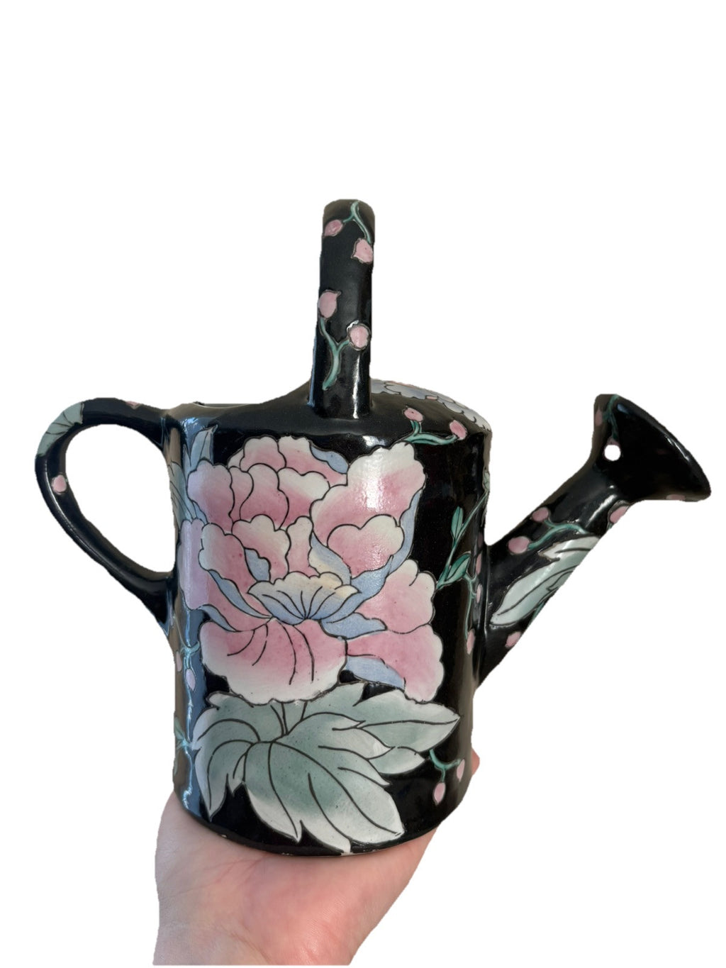 Vintage Floral Ceramic Watering Can