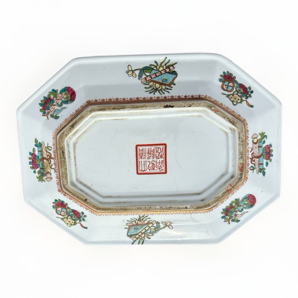 Large Antique Famille Rose Chinese Porcelain Plate