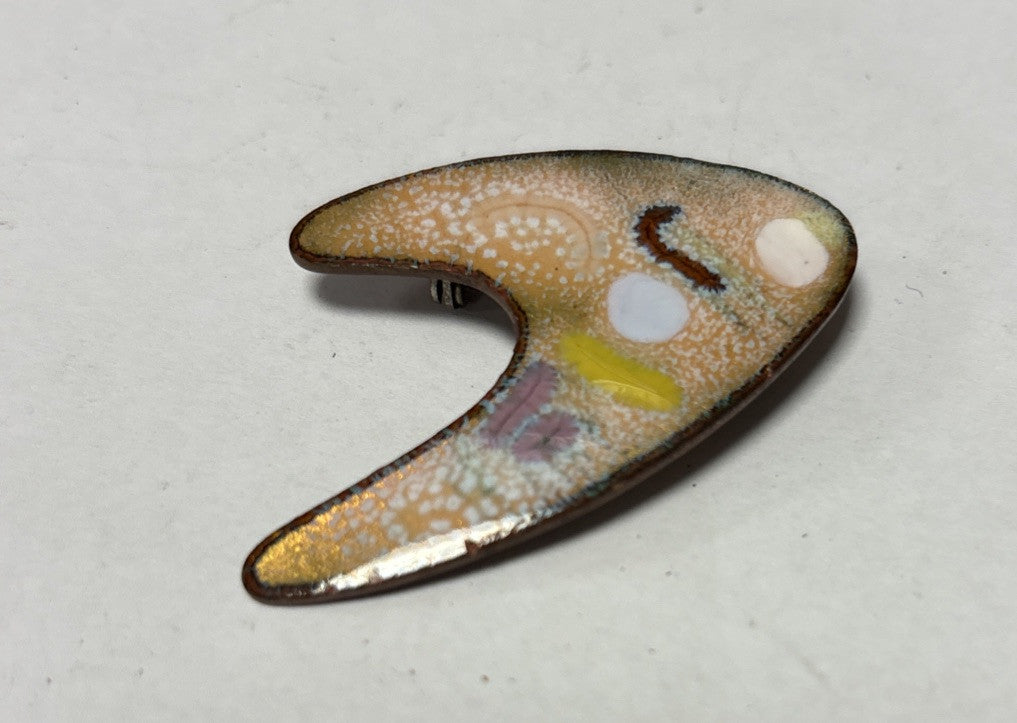 Enamel on Brass abstract pin