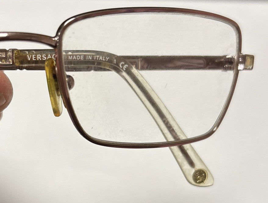 VERSACE 1150B 1056 RECTANGULAR DESIGNER FRAMES italy 51-16-135 ROSE GOLD Vintage