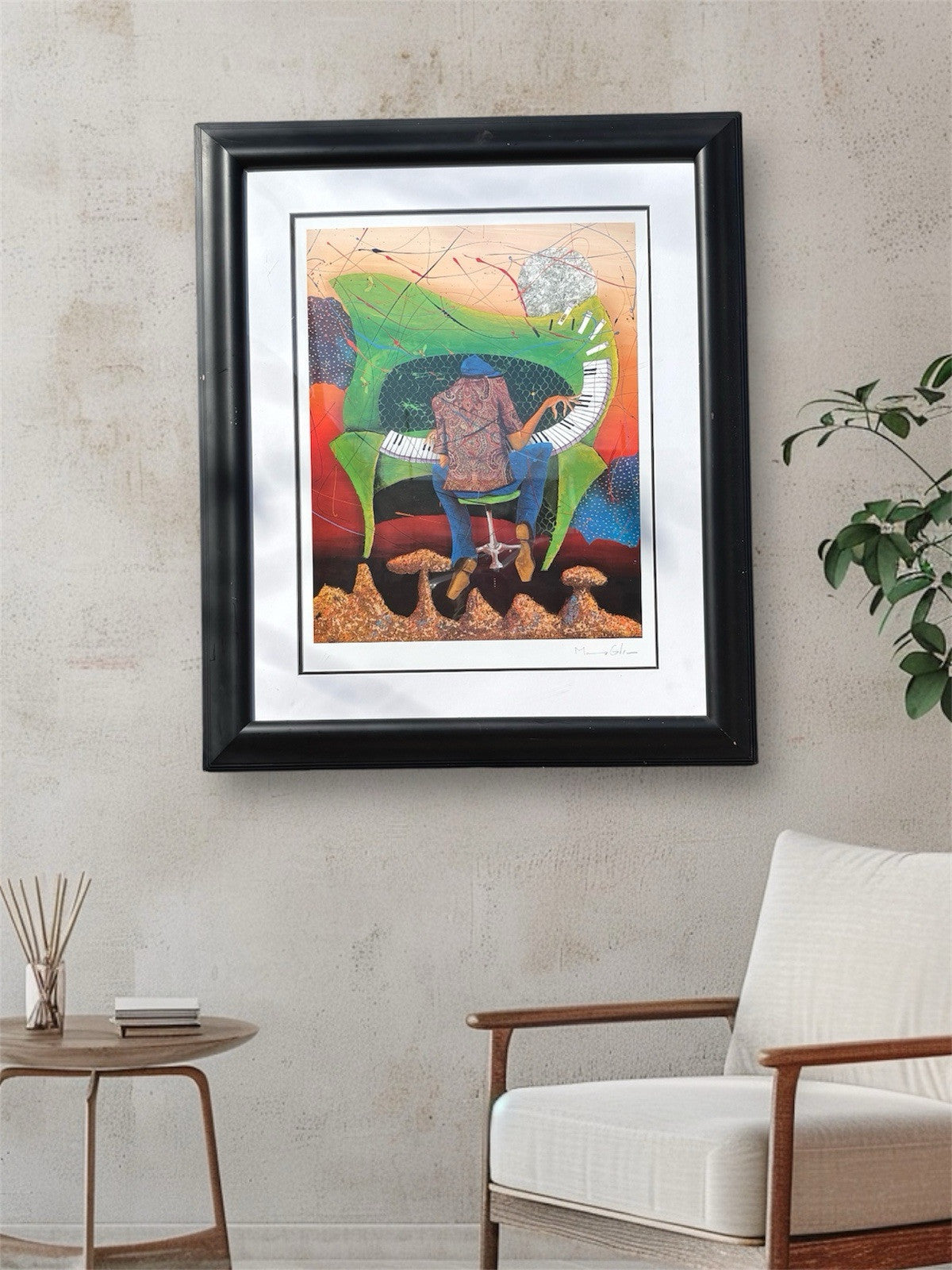 Keys to the Soul Marcus Glenn Seriolithograph  Piano Music Joyful 32”x 27”