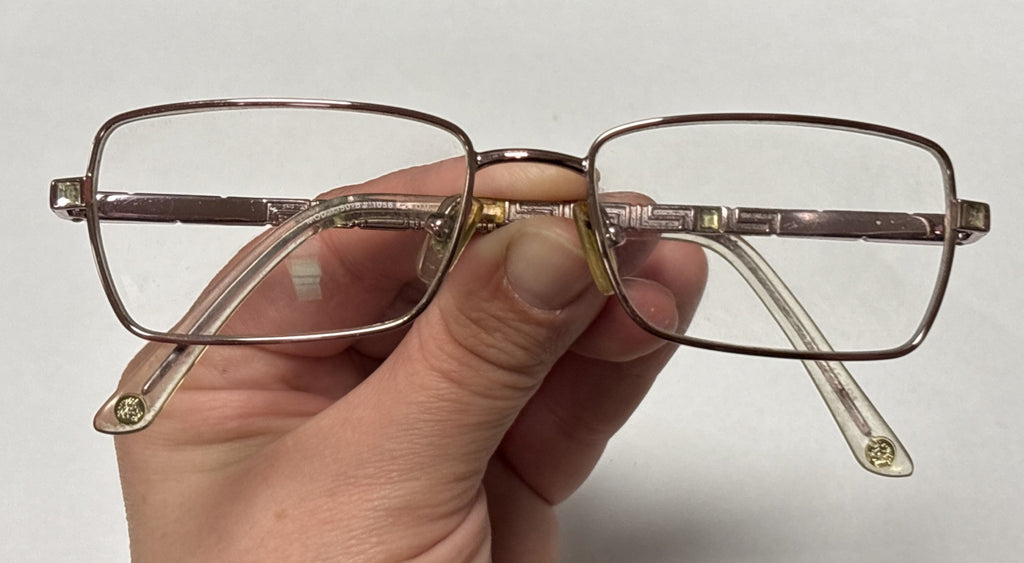 VERSACE 1150B 1056 RECTANGULAR DESIGNER FRAMES italy 51-16-135 ROSE GOLD Vintage