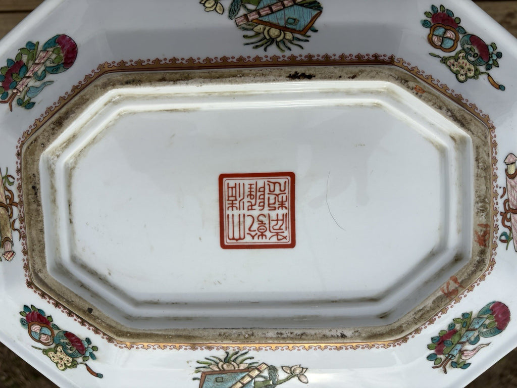 Large Antique Famille Rose Chinese Porcelain Plate