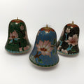Set Of 3 Miniature Cloisonné Bells, 1 1/4" tall