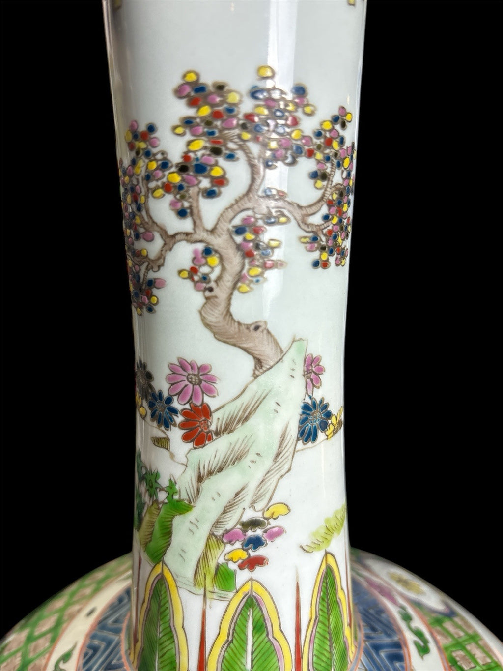 14” Chinese Famille Rose Porcelain Vase Yongzheng Mark Republic Period