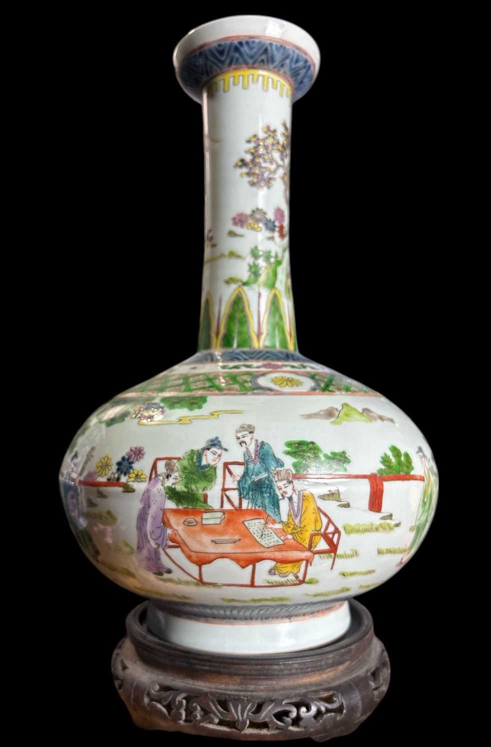 14” Chinese Famille Rose Porcelain Vase Yongzheng Mark Republic Period