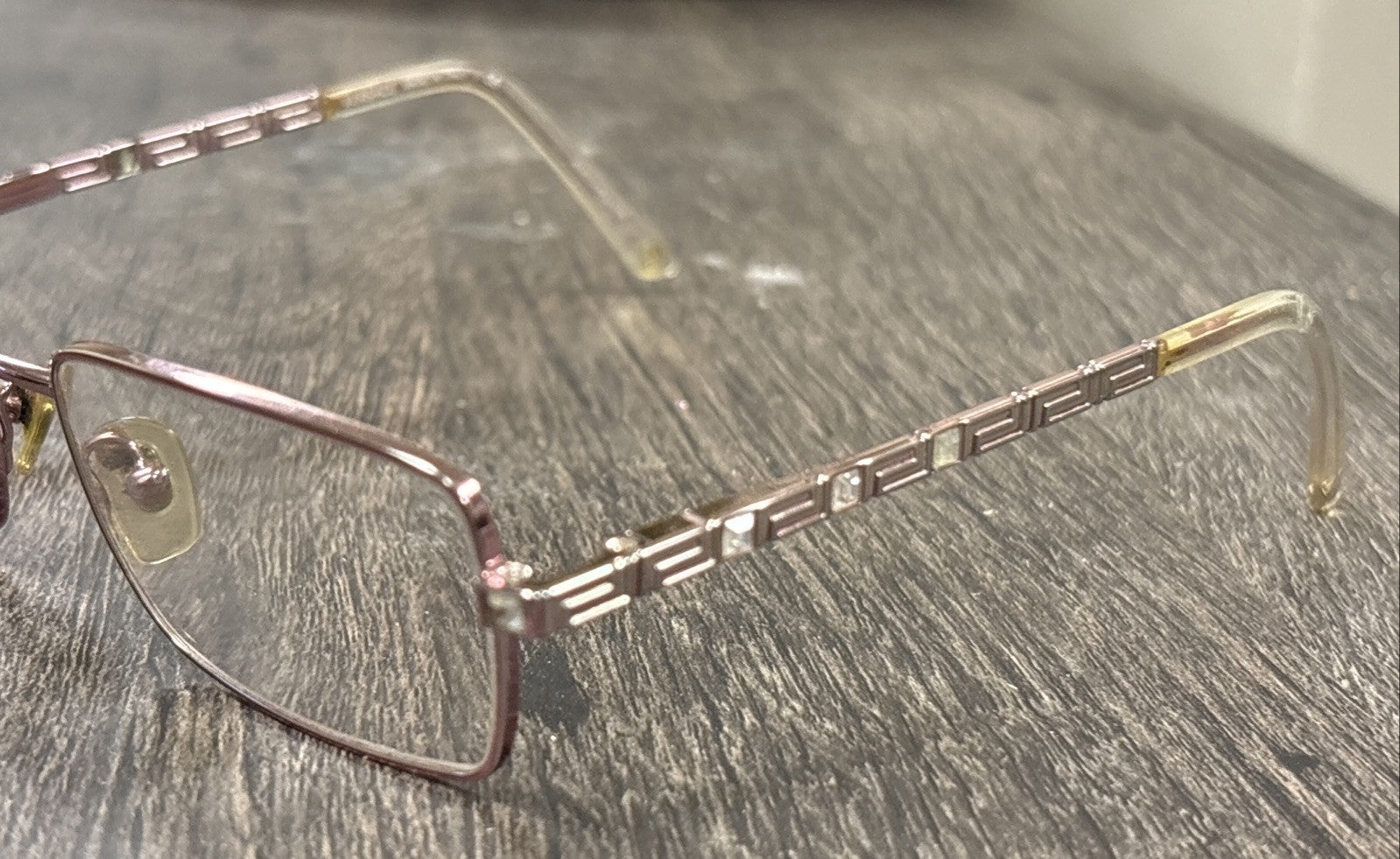 VERSACE 1150B 1056 RECTANGULAR DESIGNER FRAMES italy 51-16-135 ROSE GOLD Vintage