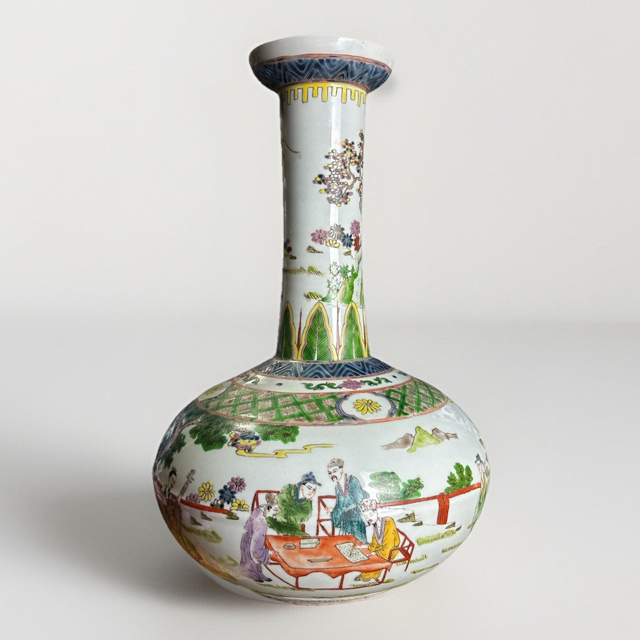 14” Chinese Famille Rose Porcelain Vase Yongzheng Mark Republic Period